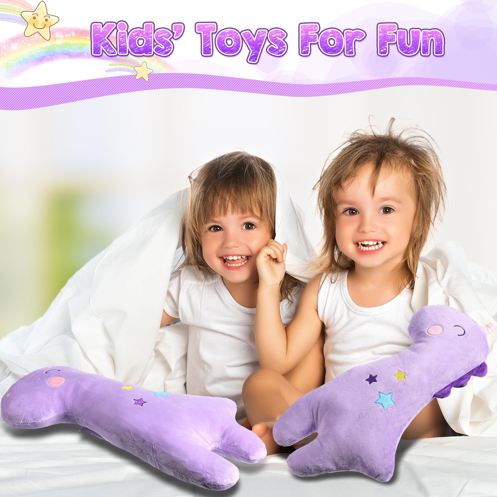 Lenwen unicorn-pattern pillow mounted on seat for kid comfort.