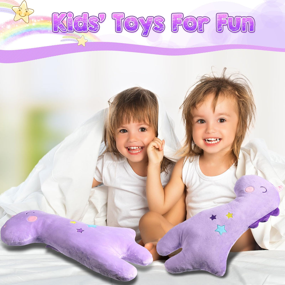 Lenwen unicorn-pattern pillow mounted on seat for kid comfort.