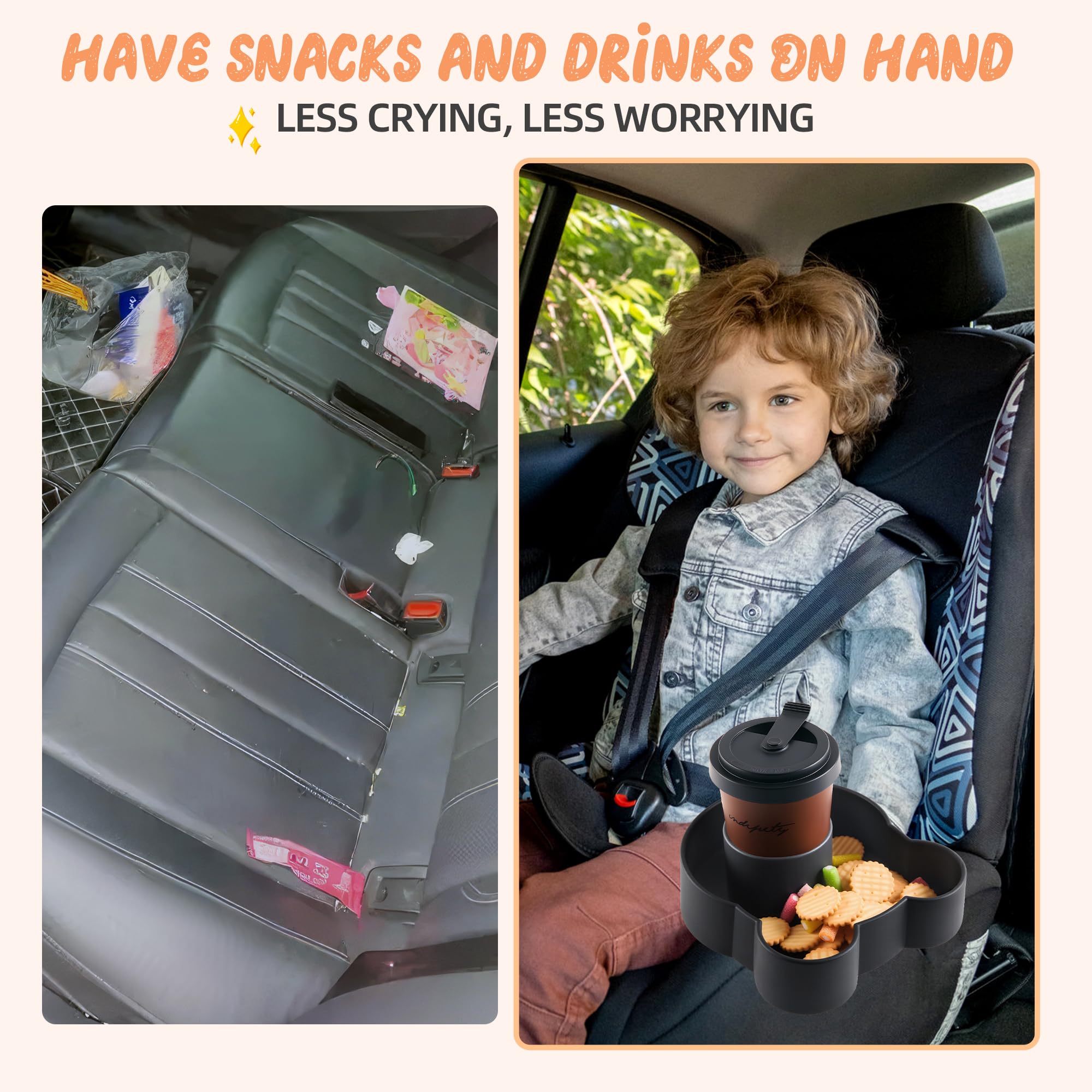 LEORAY versatile tray used in car and stroller for snacks and toys