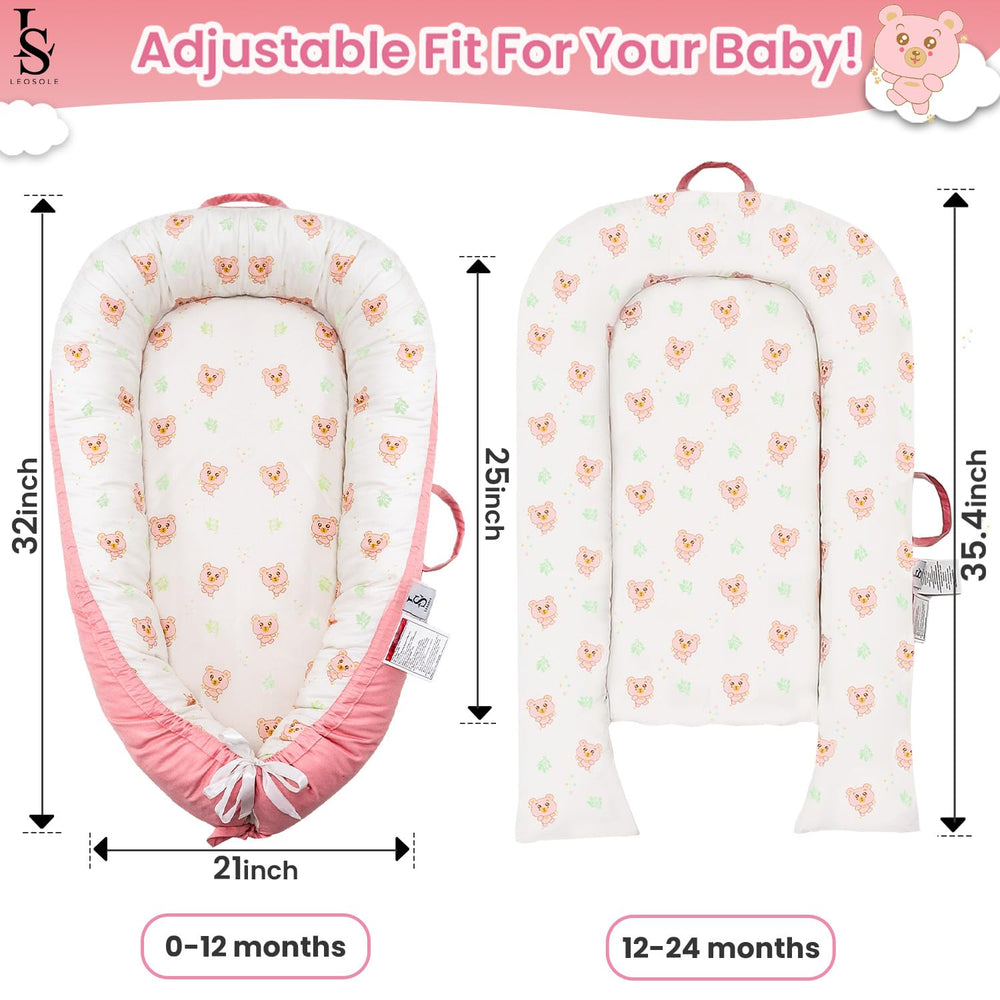 LEOSOLE adjustable elastic cord ensures snug fit as baby grows