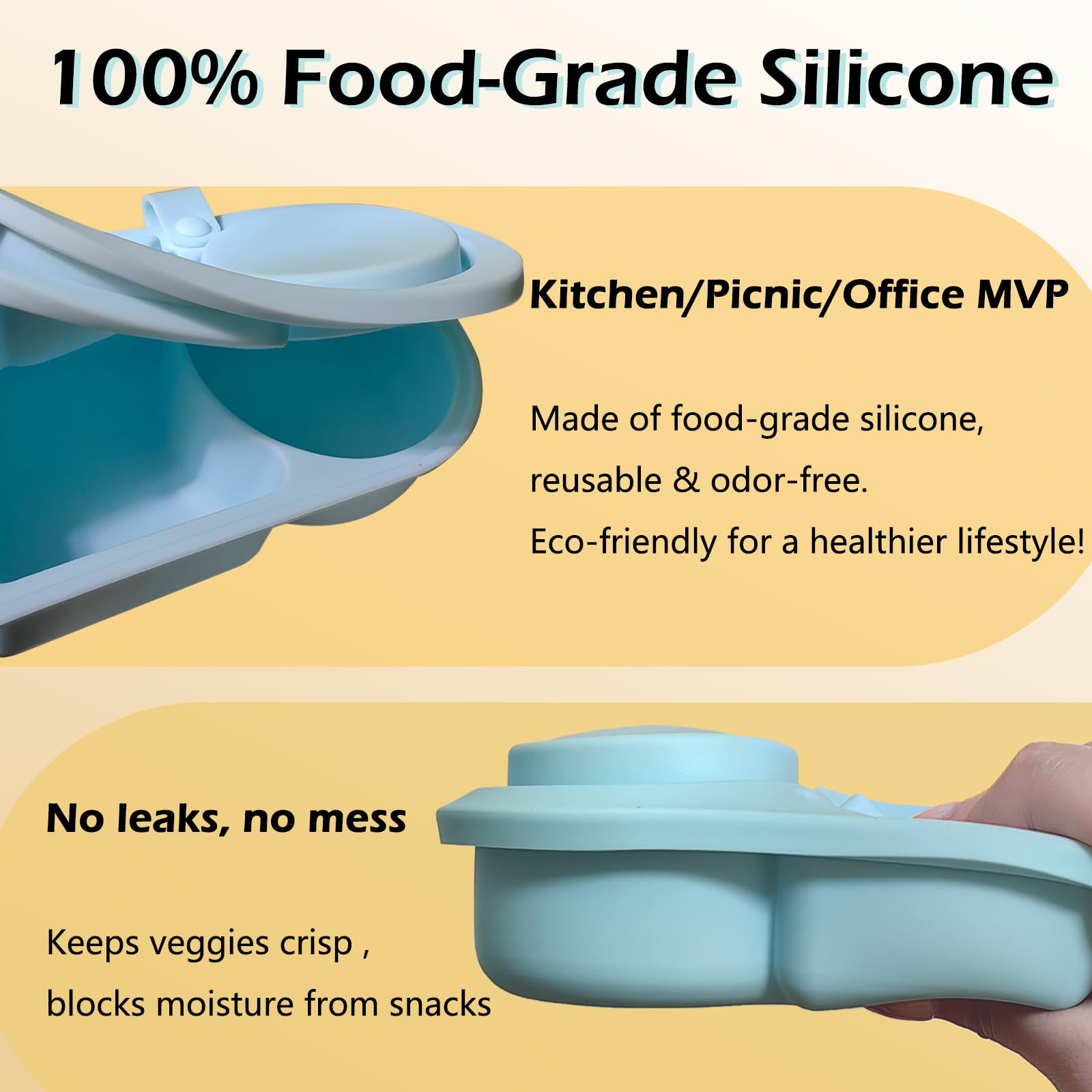 LEQBO leak-proof snack container preserves freshness and prevents spills during transit.