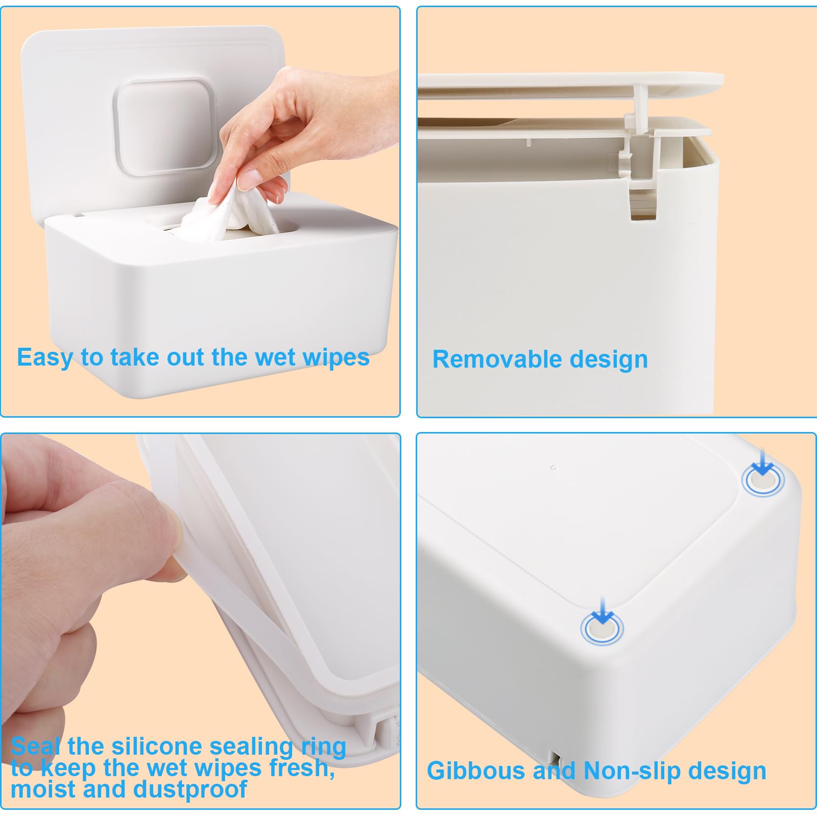 LEQXGO large-capacity wipes dispenser interior showing roomy 100-wipe capacity