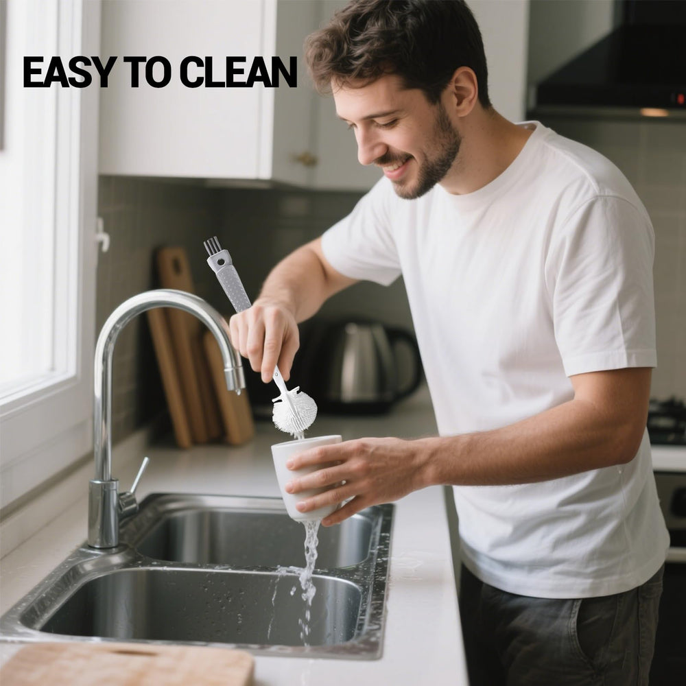 LERAO corner brush reaches edges to remove grime.