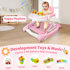 Lerrutue 5-in-1 baby walker in bouncer mode engages tiny legs with gentle bouncing.
