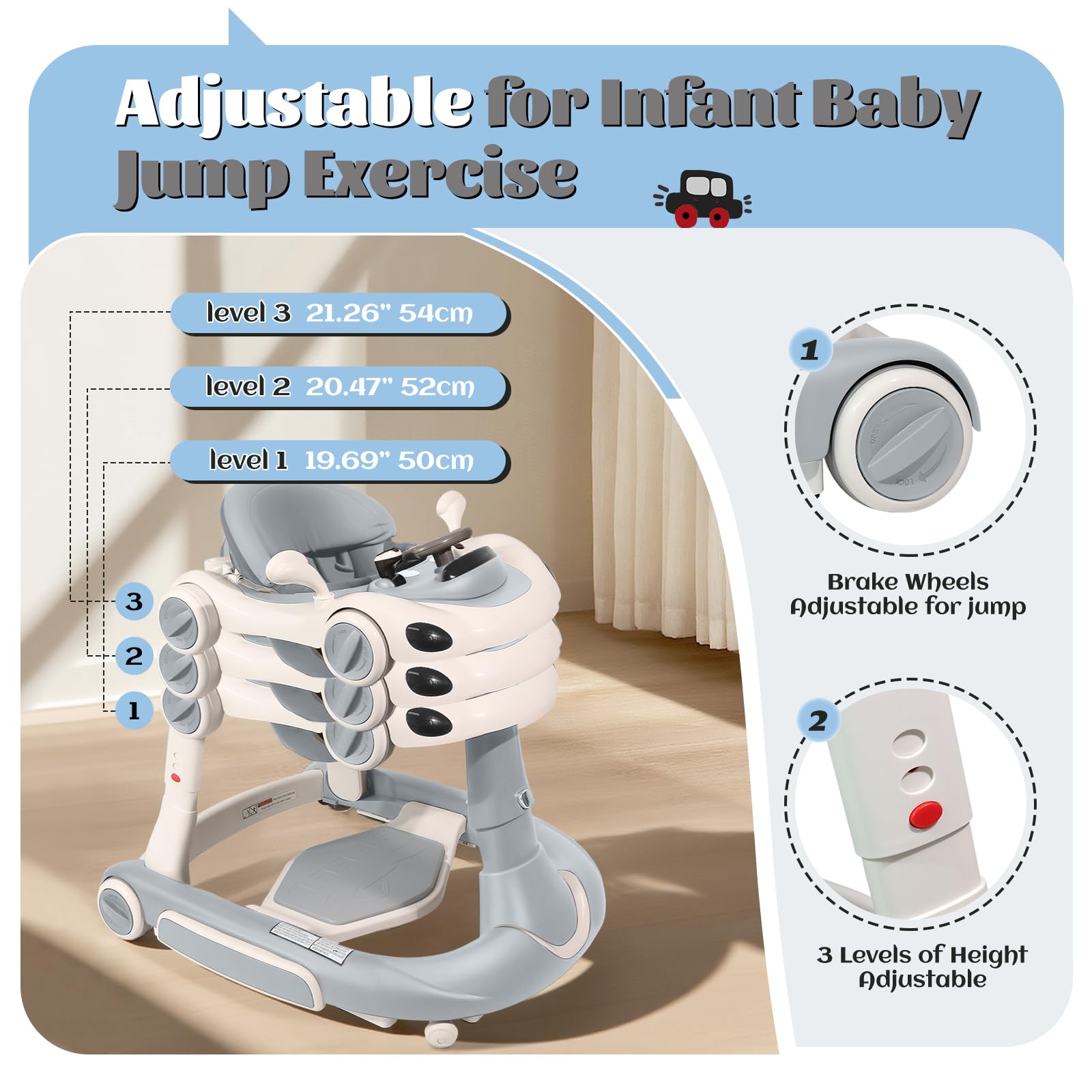 Lerrutue baby walker music and lights tray adds engaging entertainment