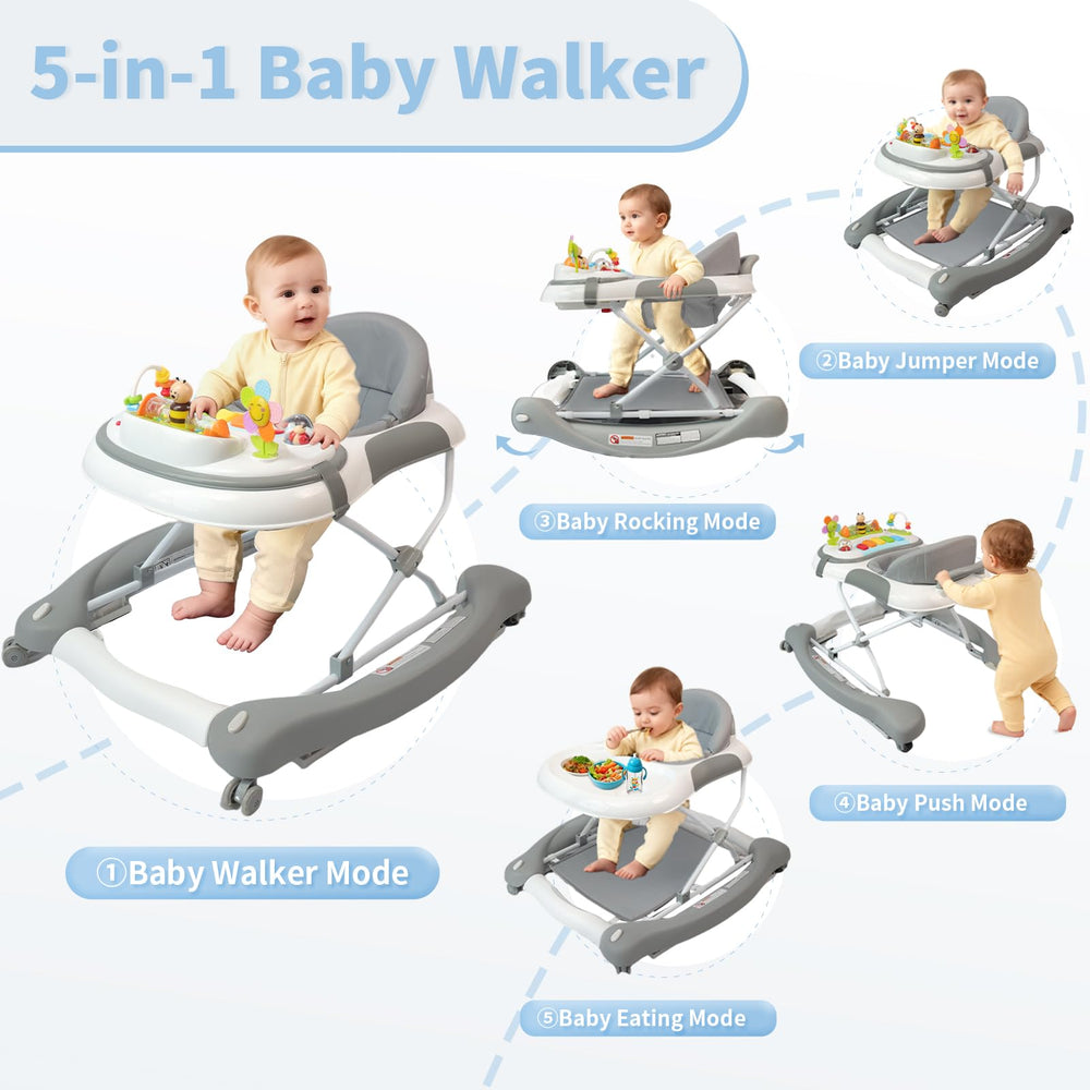 Lerrutue baby walker music tray detachable for interactive learning