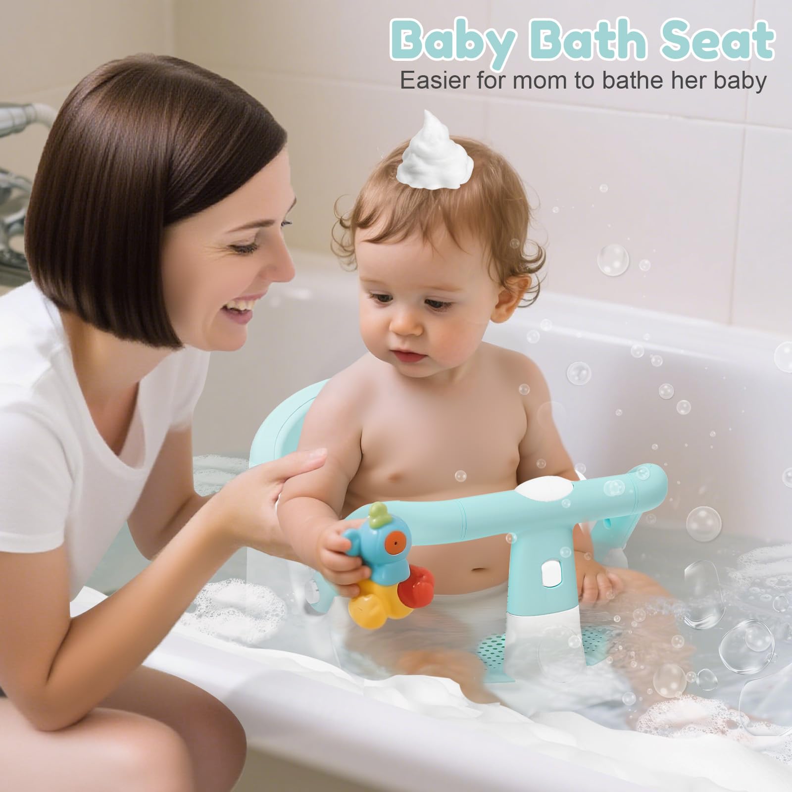 Lerrutue bath seat suction cups keeps tub time steady and safe.