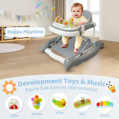 Lerrutue foldable baby walker shown in compact fold for travel