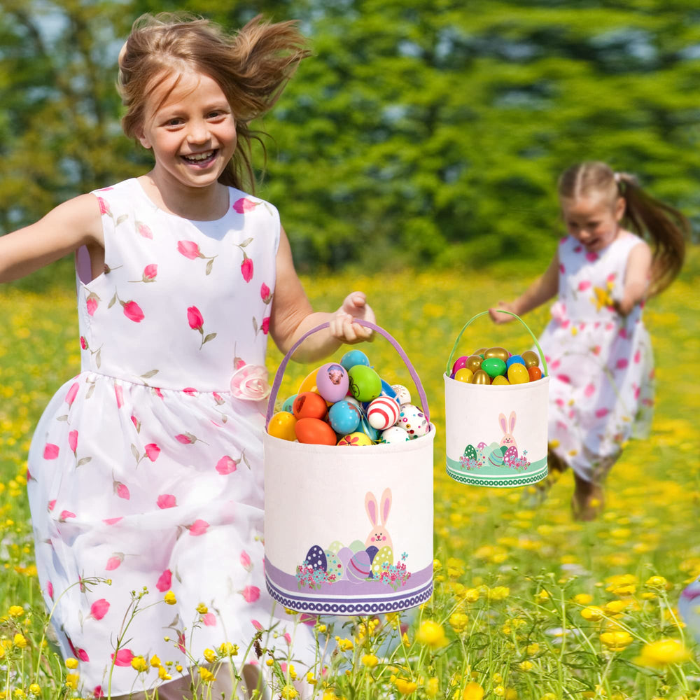 LessMo Easter basket size 9.2 by 9.6 inches for eggs and candies.