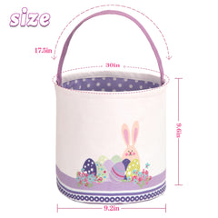LessMo Easter basket side view highlights portable canvas tote for easy egg hunts.