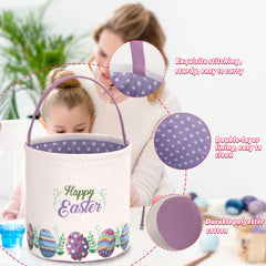 LessMo Easter Bunny Basket foldable design folds flat for easy storage.