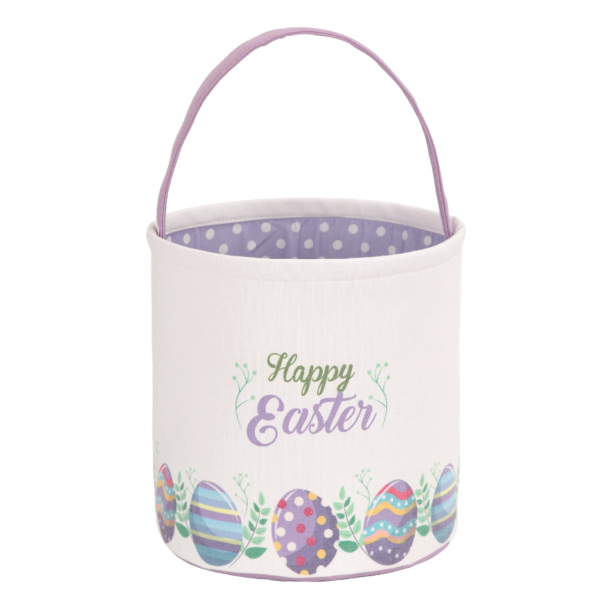 LessMo Easter Bunny Basket purple canvas shows durable, lightweight material for egg hunts.