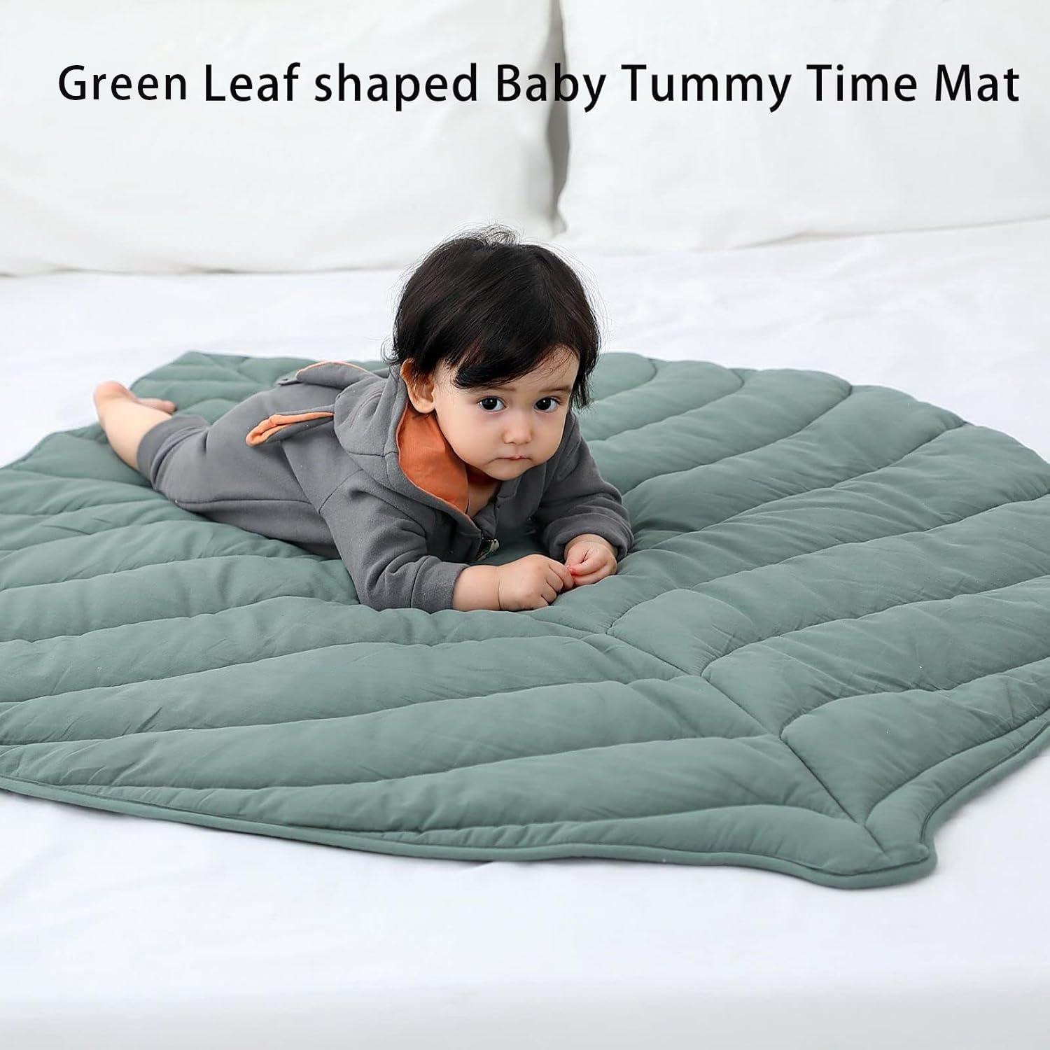 Letalong Cotton Leaf Nursery Rug play-area close-up emphasizes soft texture and non-toxic materials