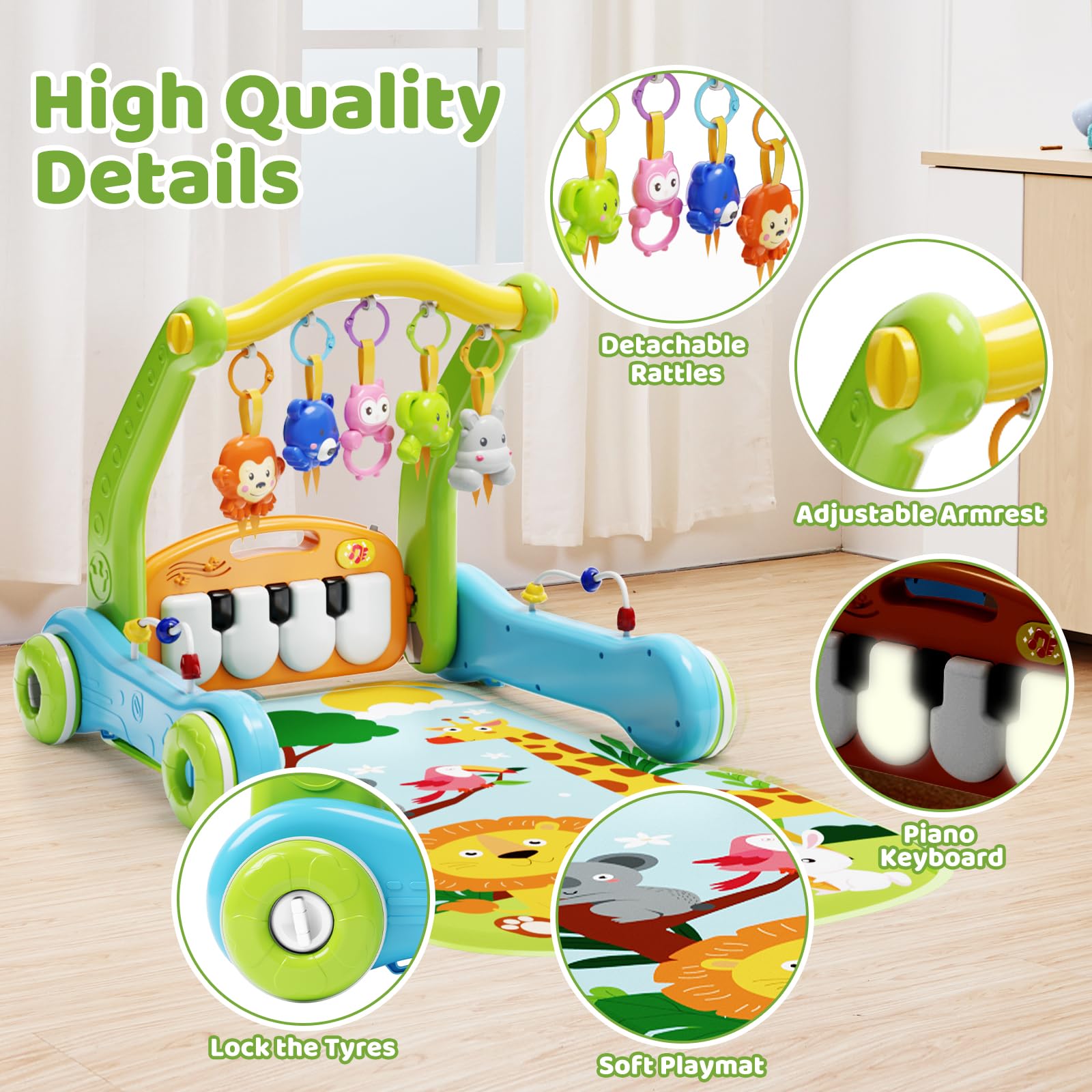 Letapapa kick-and-play piano center—interactive surface for early auditory exploration.