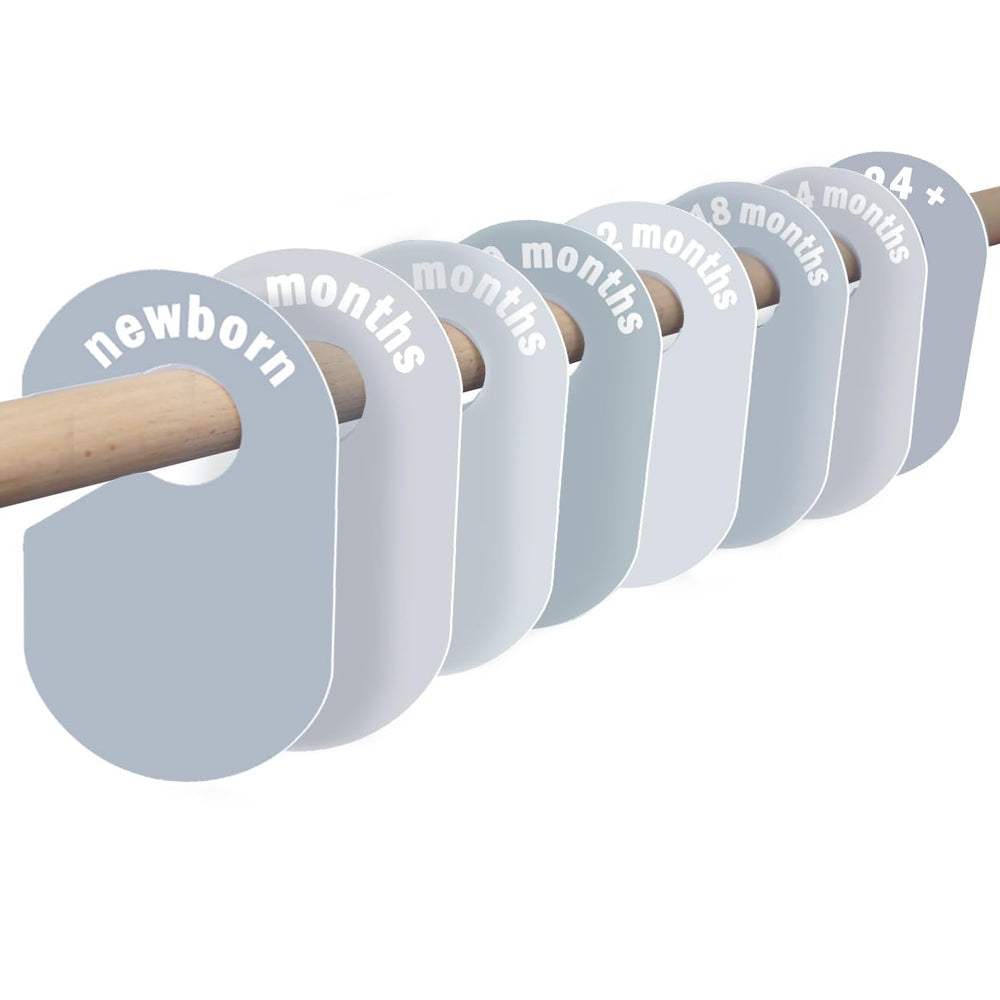 Lethooly newborn closet divider keeps baby outfits organized by size.