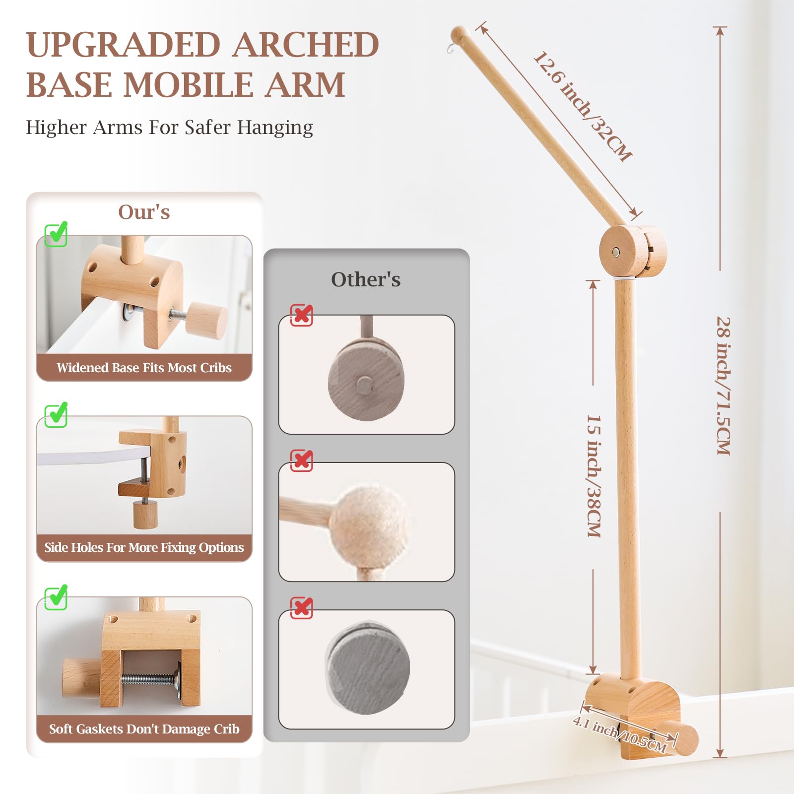 let's make baby crib mobile arm 360° rotation for flexible viewing angles