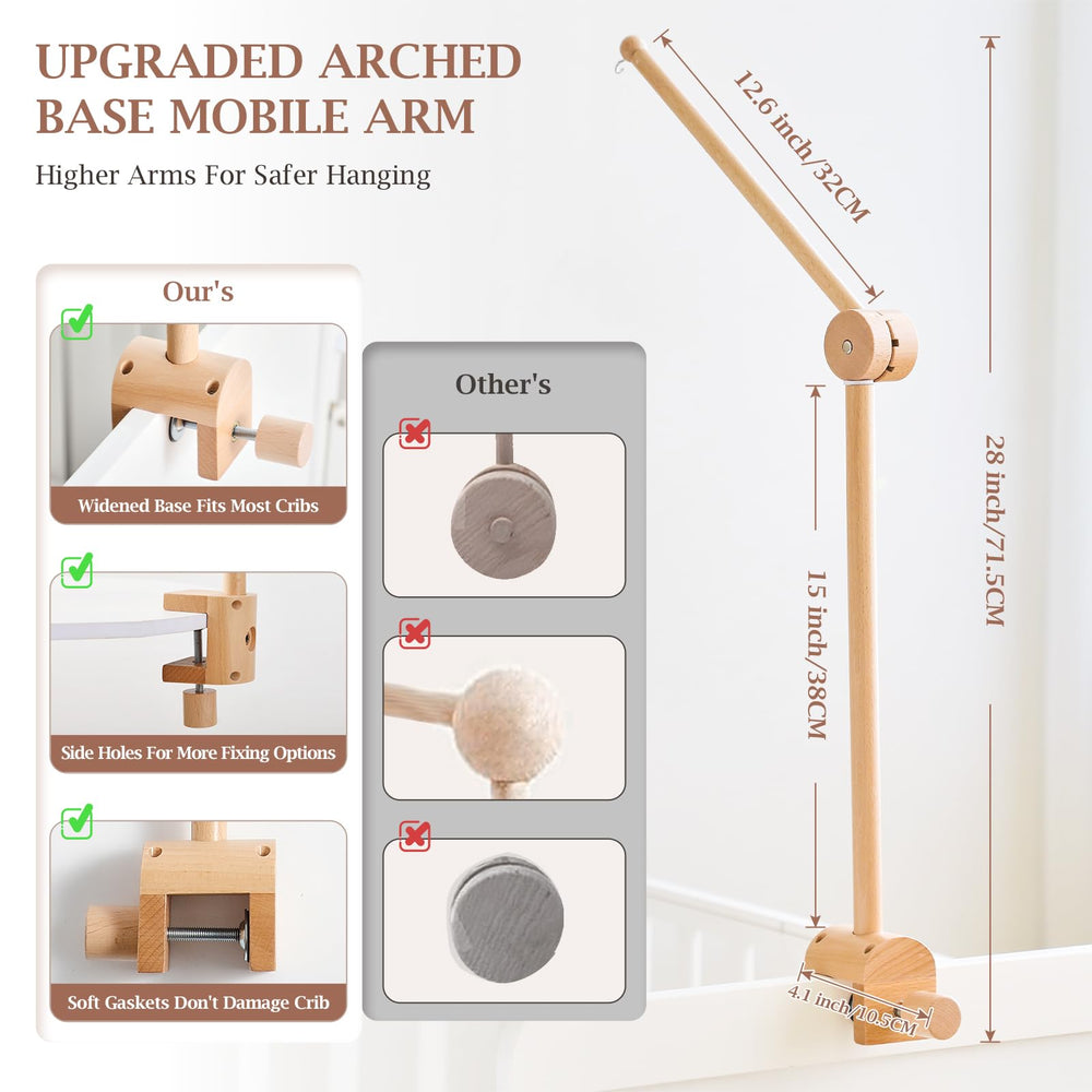 let's make baby crib mobile arm 360° rotation for flexible viewing angles