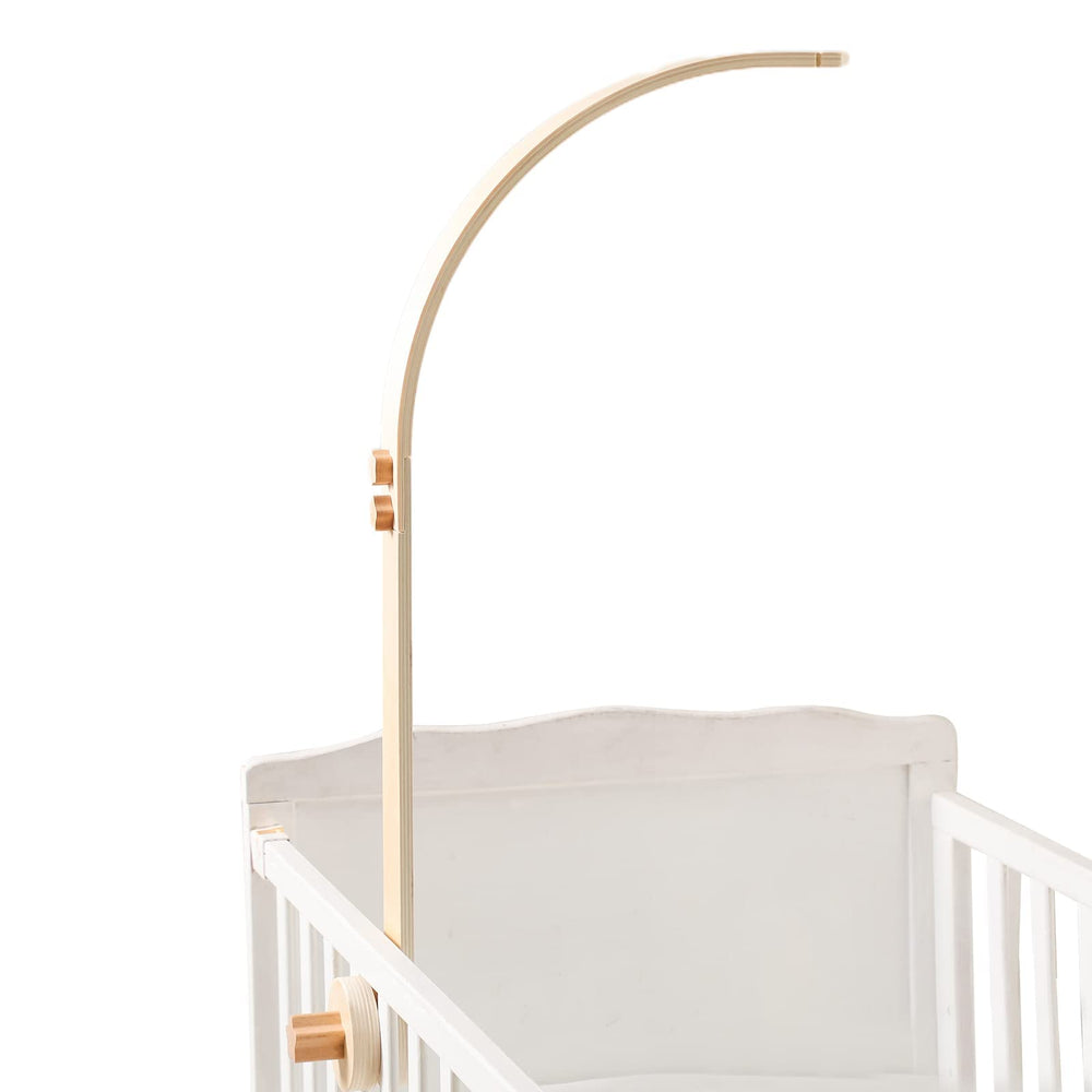 lets-make baby crib mobile arm curved-structure provides stable hanging for nursery mobiles.
