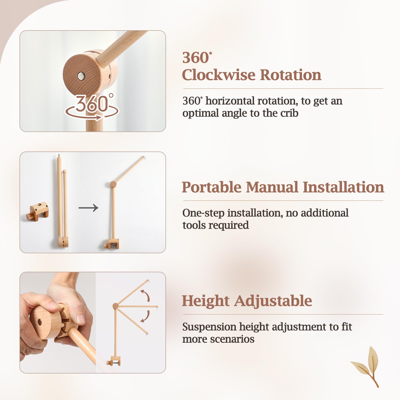 let's make baby crib mobile arm height adjustable for optimal height