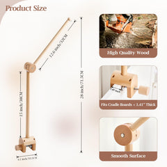 let's make baby crib mobile arm natural beech wood finish