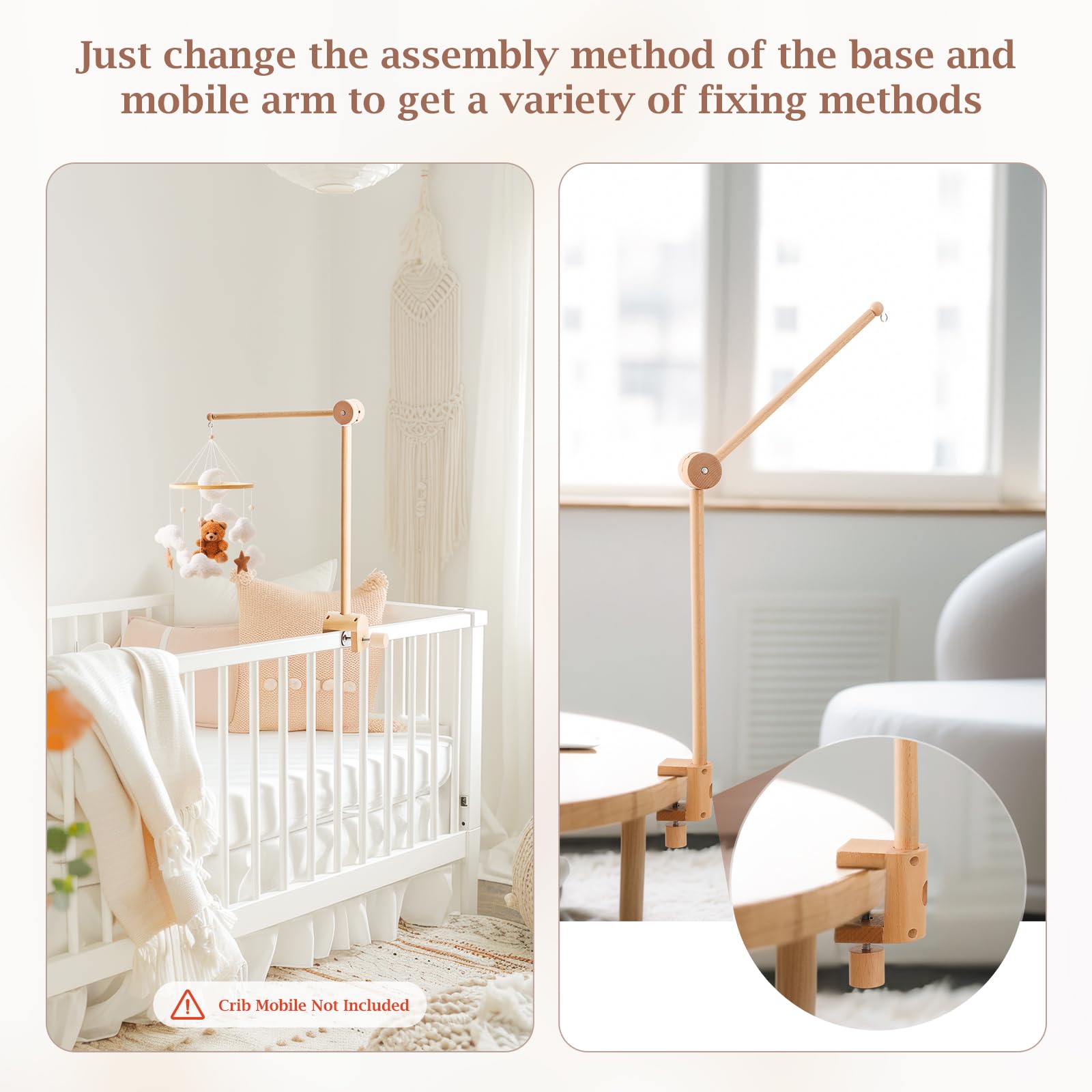 let's make baby crib mobile arm two mounting options for versatility