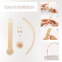 lets-make baby crib mobile arm two-stage-mortise-tenon design adds reliable stability.