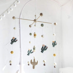 Let's Make Nordic style cactus mobile in green for nursery