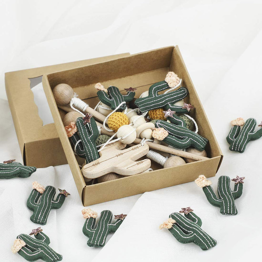 Let's Make cactus mobile green nursery decor over crib