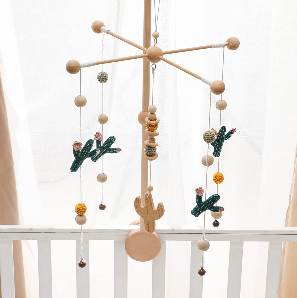 Let's Make cactus mobile green visual stimulation for baby
