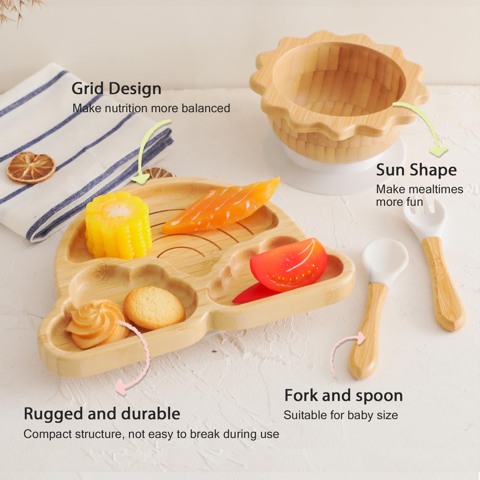 let's make silicone fork and spoon with bamboo handle gentle on tiny mouths