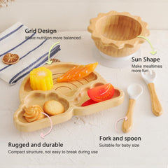 let's make silicone fork and spoon with bamboo handle gentle on tiny mouths