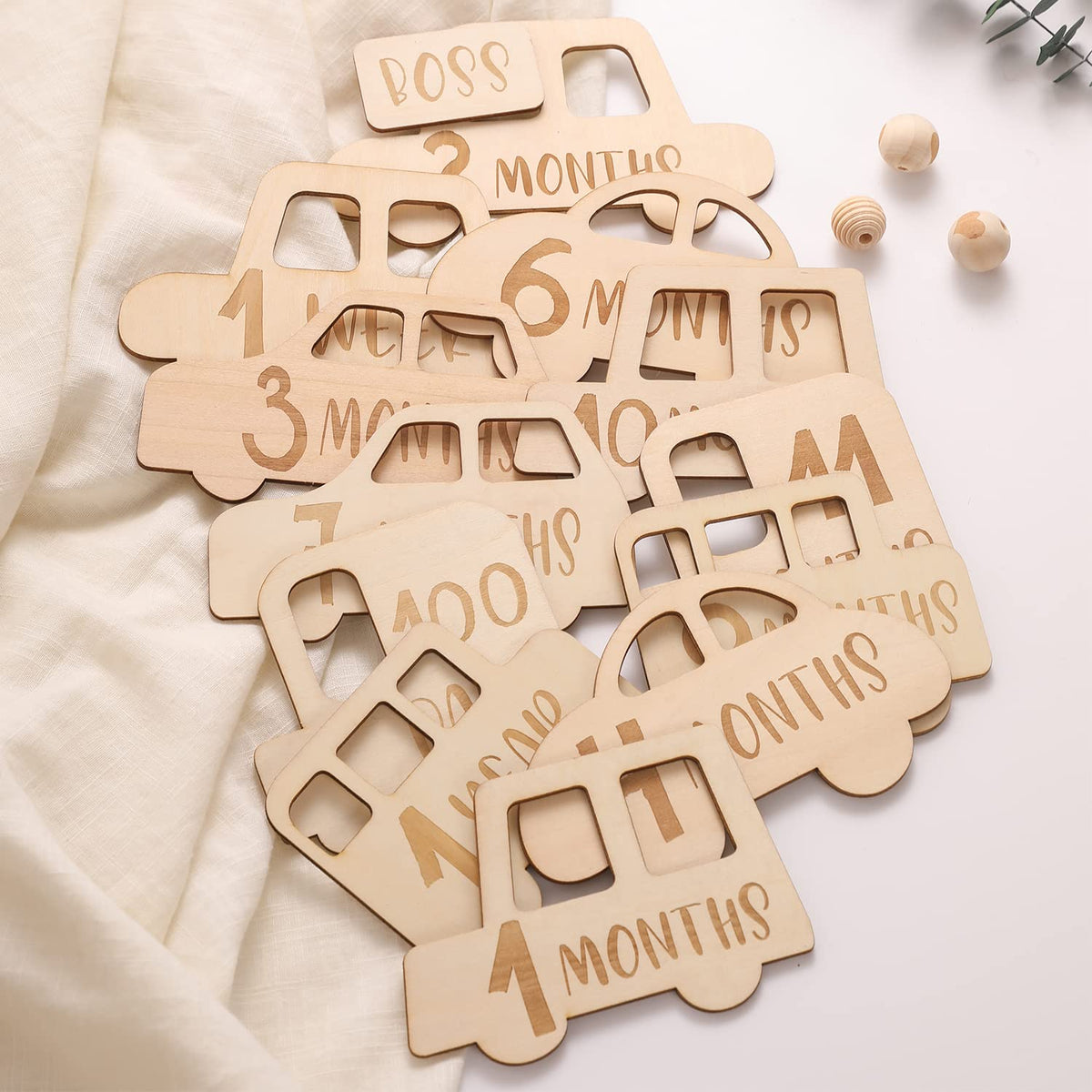 let's make baby monthly milestone cards wooden discs for timeless newborn photos and keepsake memories