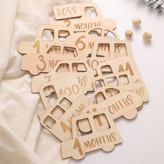 let's make baby monthly milestone cards wooden discs for timeless newborn photos and keepsake memories