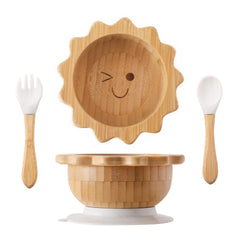 lets-make bamboo suction bowl sticks securely to non-porous surfaces for mess-free feeding