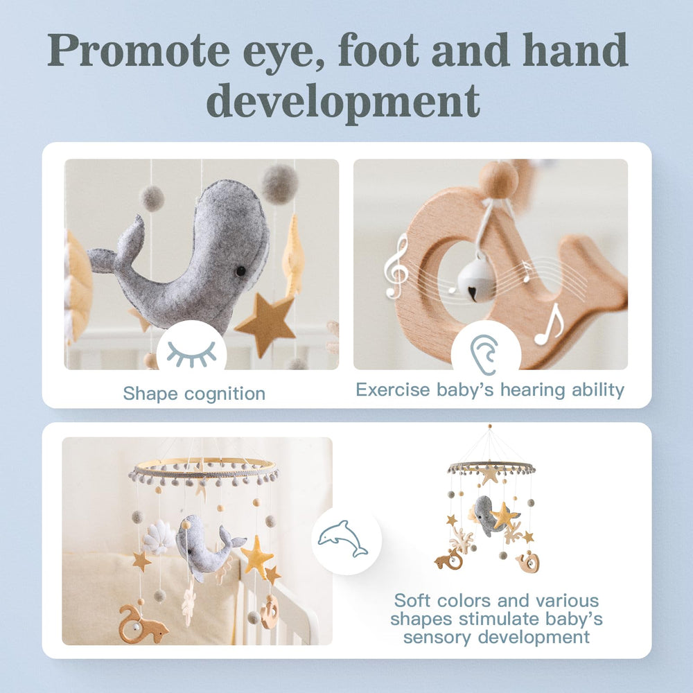 lets-make crib mobile starfish bell adds gentle sound for calming bedtime routine.