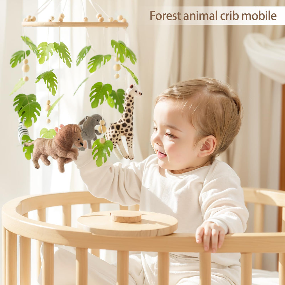 let's make nursery mobile fabric leaves natural look