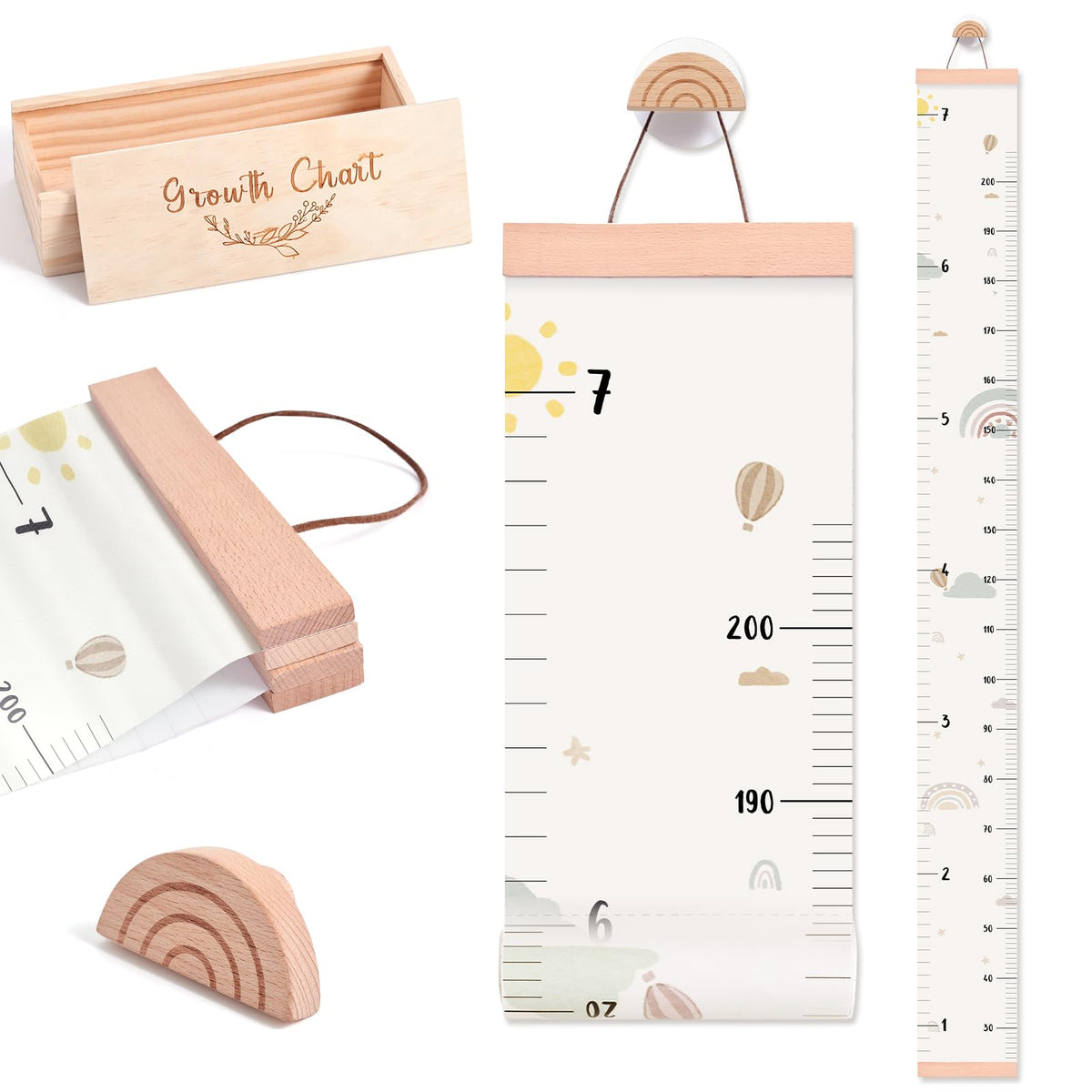 let's make growth chart box keepsake; sturdy pine keeps milestones safe for years