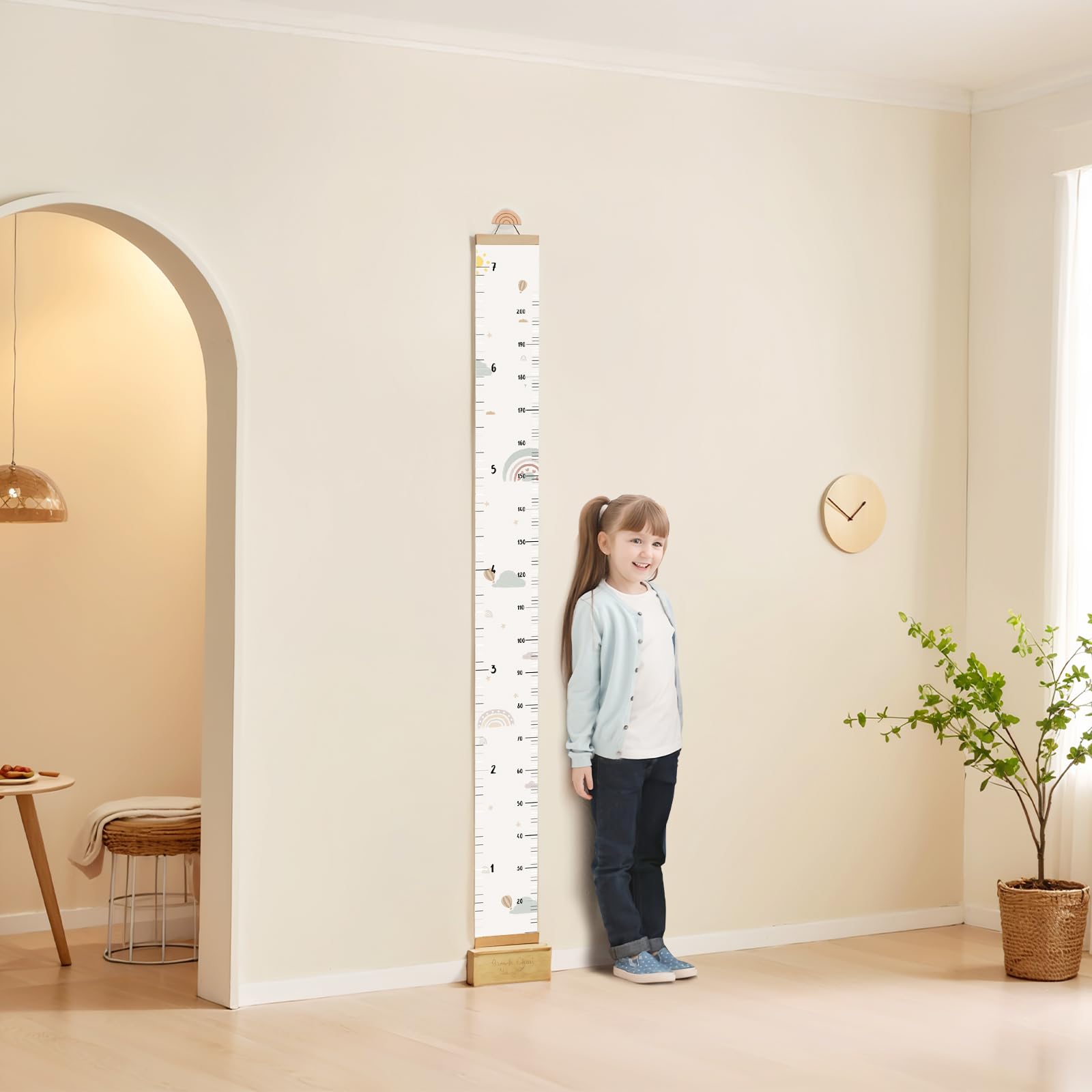 let's make growth chart neutral nursery decor complements any theme with soft tones