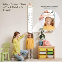 lets make growth chart wall 7ft rainbow design with eucalyptus accents