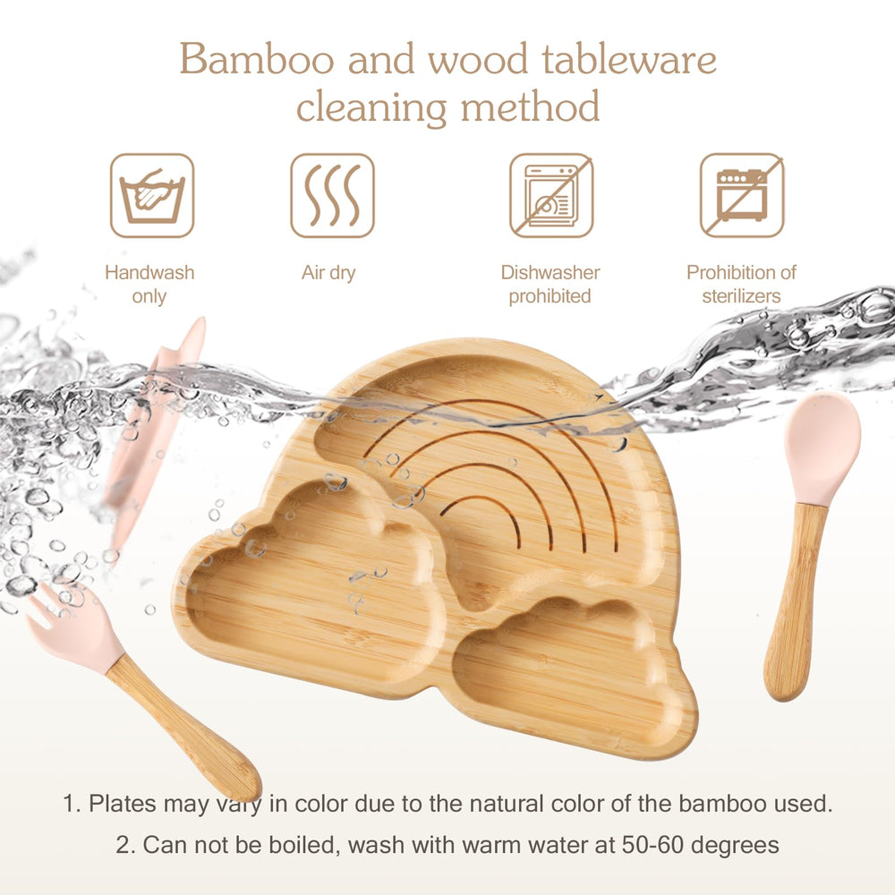 Let's Make non-slip base keeps plates steady during toddler dining sessions.