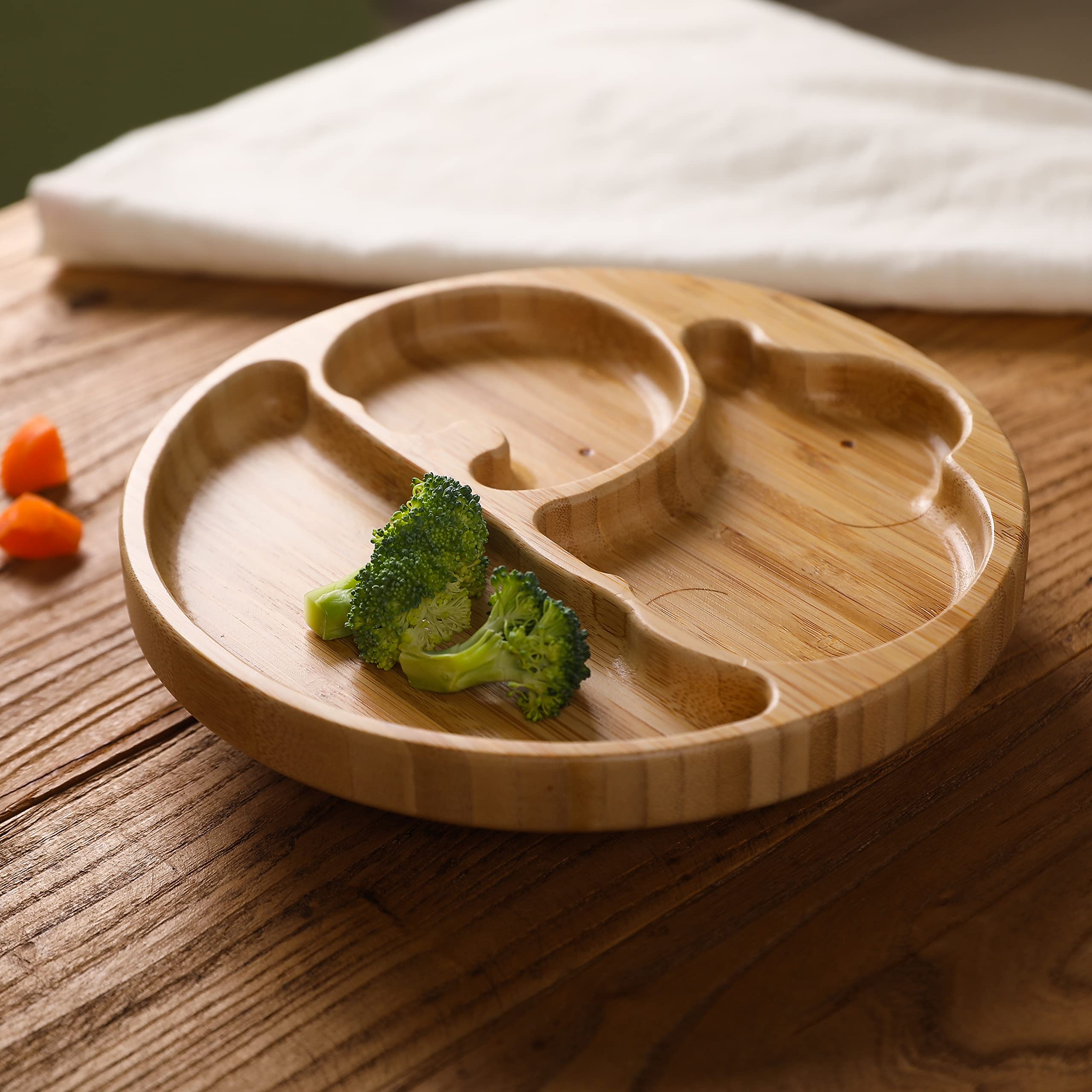 lets-make non-slip bottom keeps plate secure on trays during meals