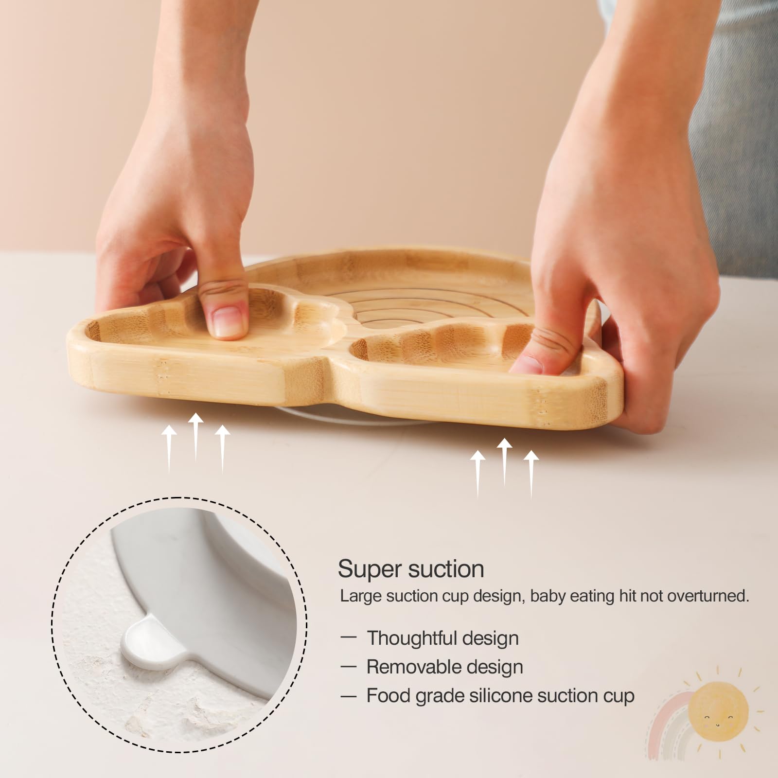 let's make non-slip bottom plate suctions to reduce spills on non-porous surfaces