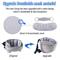LETTON car head support gray adjustable front piece enables custom neck support.