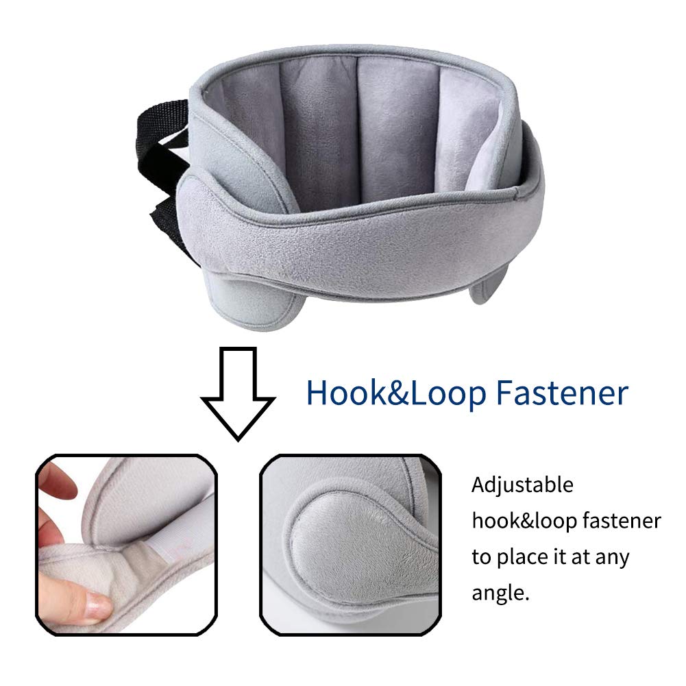 LETTON car head support gray mesh inner highlights breathable comfort during trips.