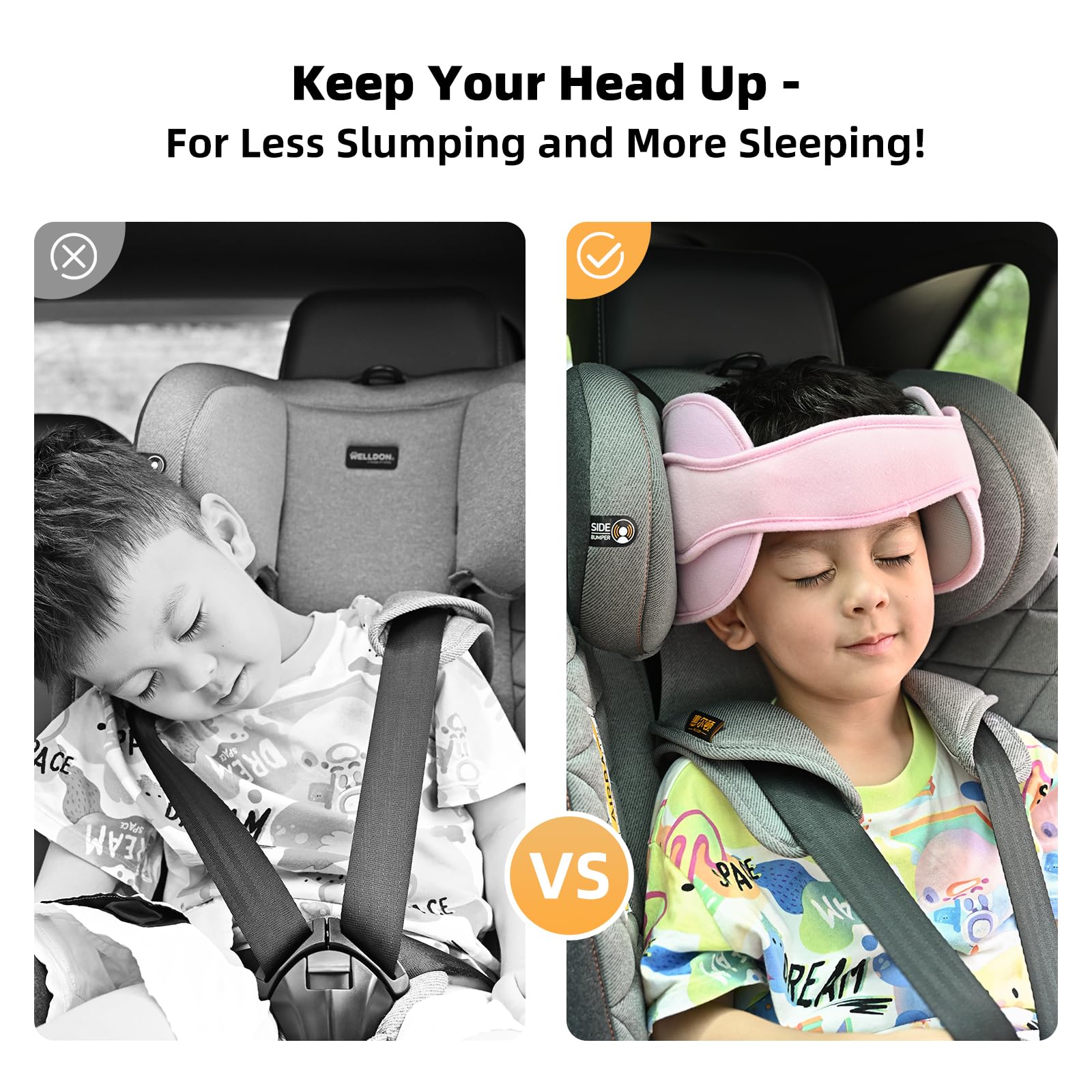 LETTON adjustable head-rest strap enables easy height adjustment for growing children.