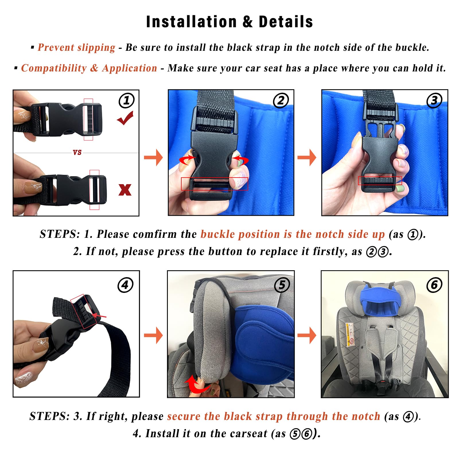LETTON head-support-band adjustable-strap ensures universal compatibility across seats.