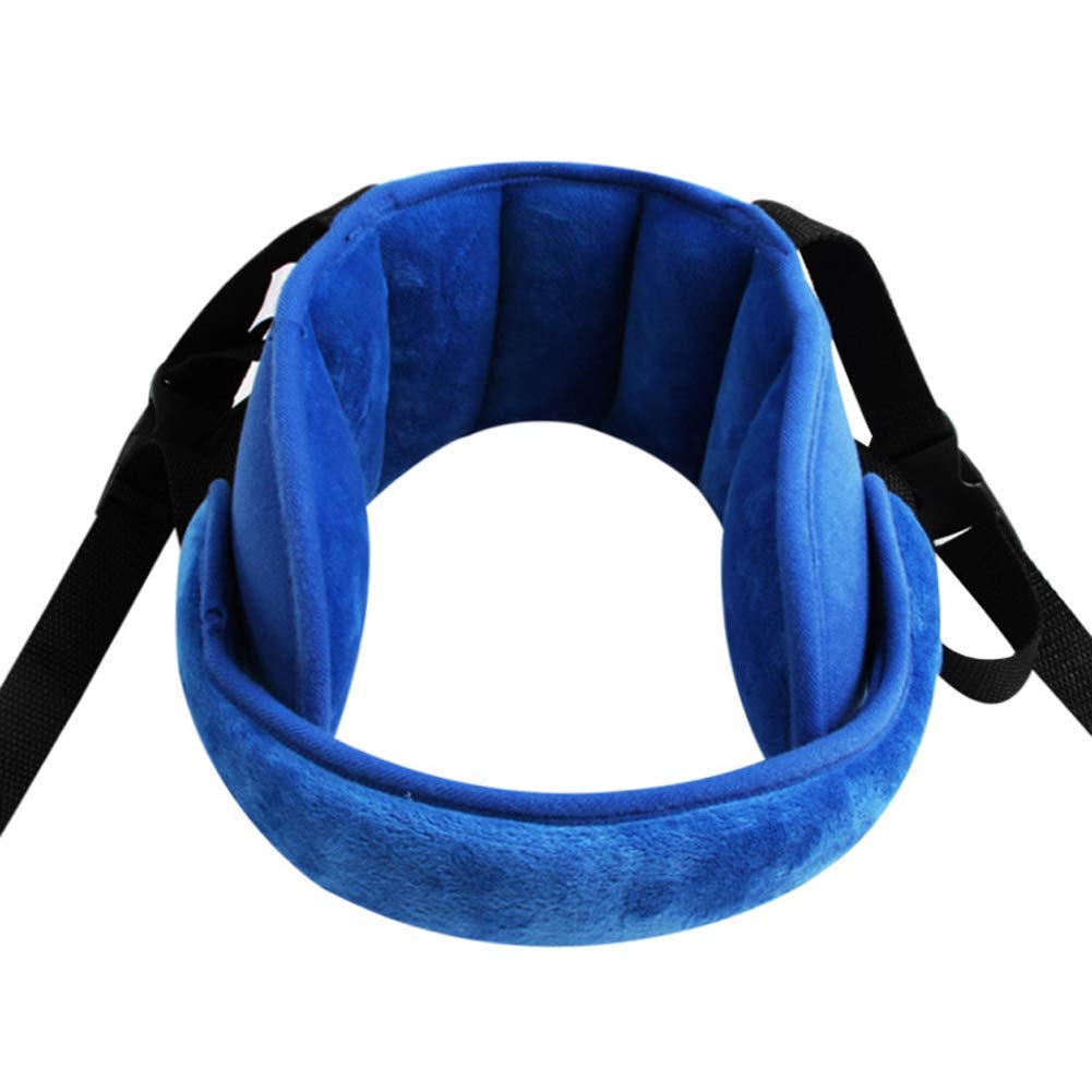 LETTON head-support-band blue on car seat provides gentle neck support during drive.