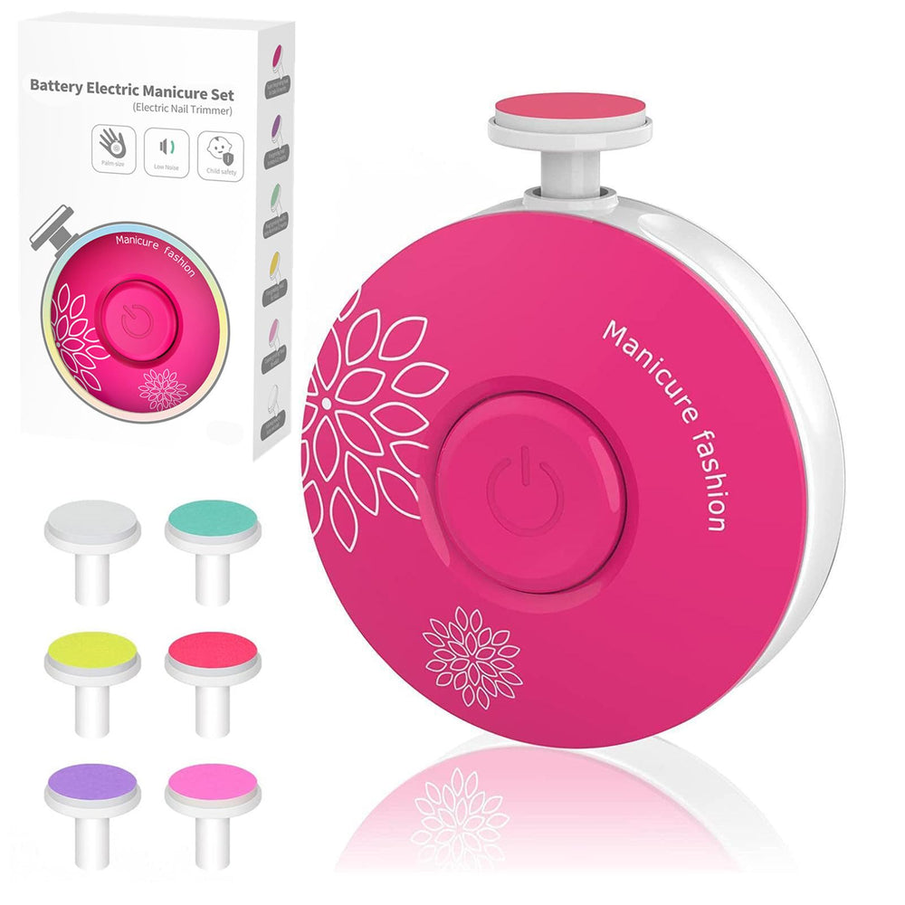 LETUENMI baby nail trimmer electric with 6-head set for growing nails and stages.