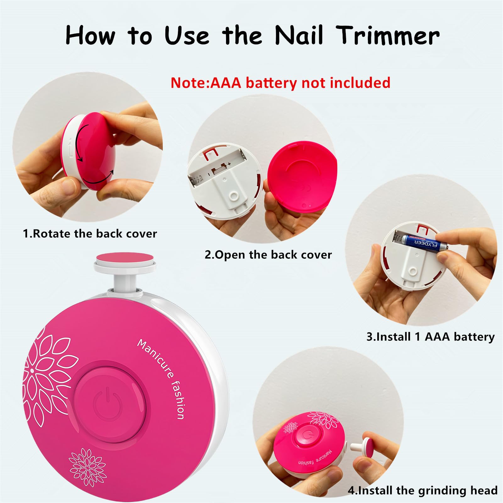 LETUENMI baby nail trimmer for newborns 0-6 months with gentle head.