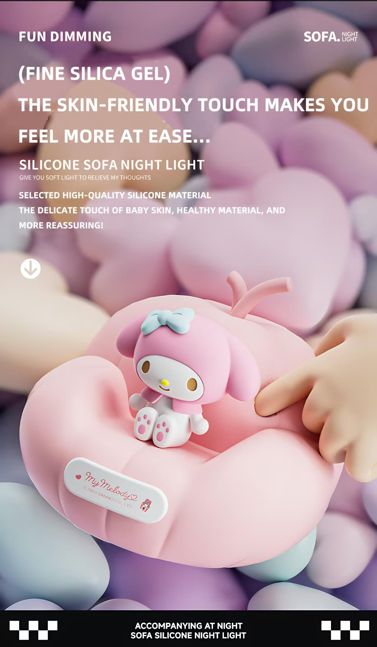 leuaxmy Cute Melody Night Light pink melted design adds playful room charm.